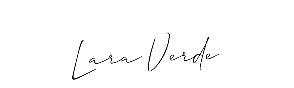 How to make Lara Verde name signature. Use Allison_Script style for creating short signs online. This is the latest handwritten sign. Lara Verde signature style 2 images and pictures png