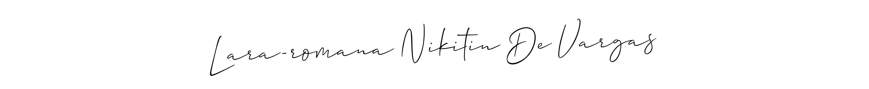 How to make Lara-romana Nikitin De Vargas name signature. Use Allison_Script style for creating short signs online. This is the latest handwritten sign. Lara-romana Nikitin De Vargas signature style 2 images and pictures png