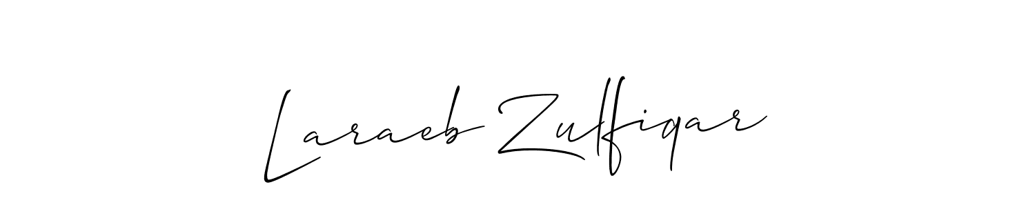 Use a signature maker to create a handwritten signature online. With this signature software, you can design (Allison_Script) your own signature for name Laraeb Zulfiqar. Laraeb Zulfiqar signature style 2 images and pictures png