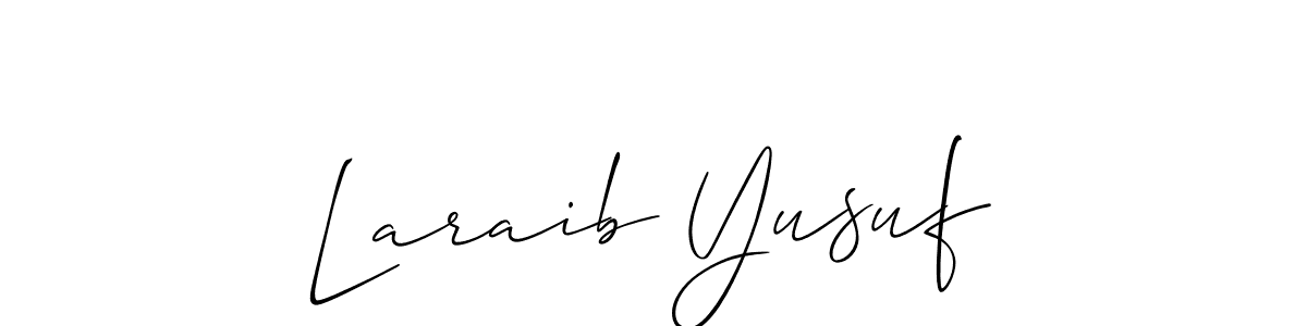 Also we have Laraib Yusuf name is the best signature style. Create professional handwritten signature collection using Allison_Script autograph style. Laraib Yusuf signature style 2 images and pictures png