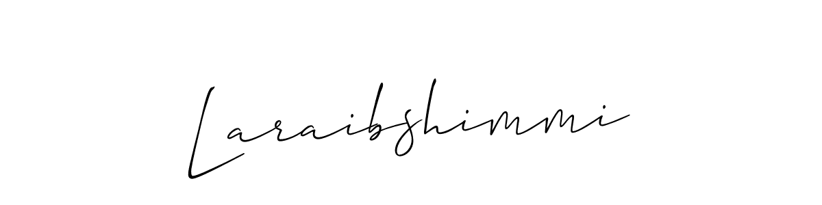 Allison_Script is a professional signature style that is perfect for those who want to add a touch of class to their signature. It is also a great choice for those who want to make their signature more unique. Get Laraibshimmi name to fancy signature for free. Laraibshimmi signature style 2 images and pictures png