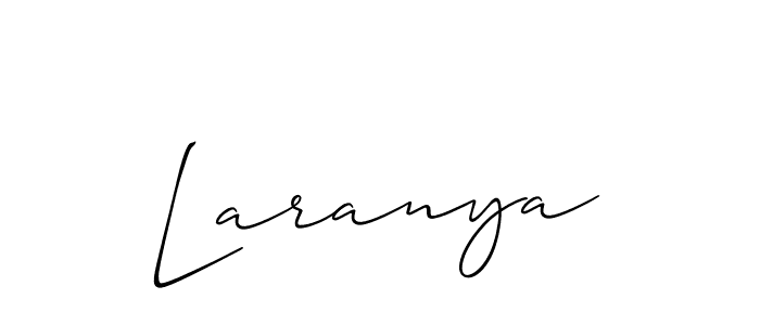 Use a signature maker to create a handwritten signature online. With this signature software, you can design (Allison_Script) your own signature for name Laranya. Laranya signature style 2 images and pictures png