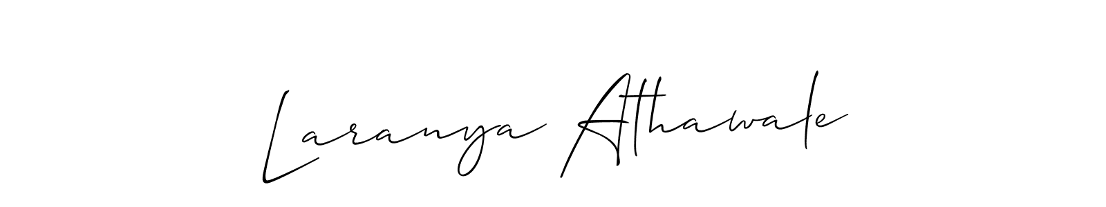 Use a signature maker to create a handwritten signature online. With this signature software, you can design (Allison_Script) your own signature for name Laranya Athawale. Laranya Athawale signature style 2 images and pictures png