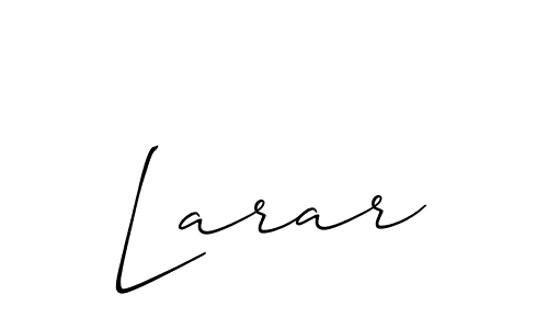 if you are searching for the best signature style for your name Larar. so please give up your signature search. here we have designed multiple signature styles  using Allison_Script. Larar signature style 2 images and pictures png