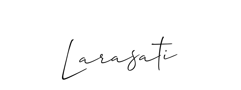 How to make Larasati signature? Allison_Script is a professional autograph style. Create handwritten signature for Larasati name. Larasati signature style 2 images and pictures png