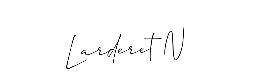 Design your own signature with our free online signature maker. With this signature software, you can create a handwritten (Allison_Script) signature for name Larderet N. Larderet N signature style 2 images and pictures png