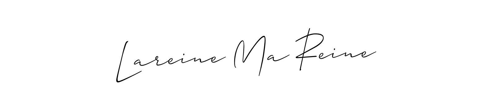 Create a beautiful signature design for name Lareine Ma Reine. With this signature (Allison_Script) fonts, you can make a handwritten signature for free. Lareine Ma Reine signature style 2 images and pictures png