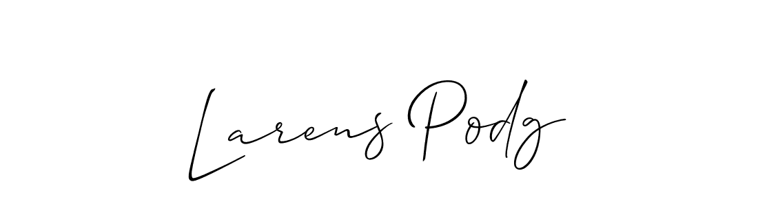 Use a signature maker to create a handwritten signature online. With this signature software, you can design (Allison_Script) your own signature for name Larens Podg. Larens Podg signature style 2 images and pictures png