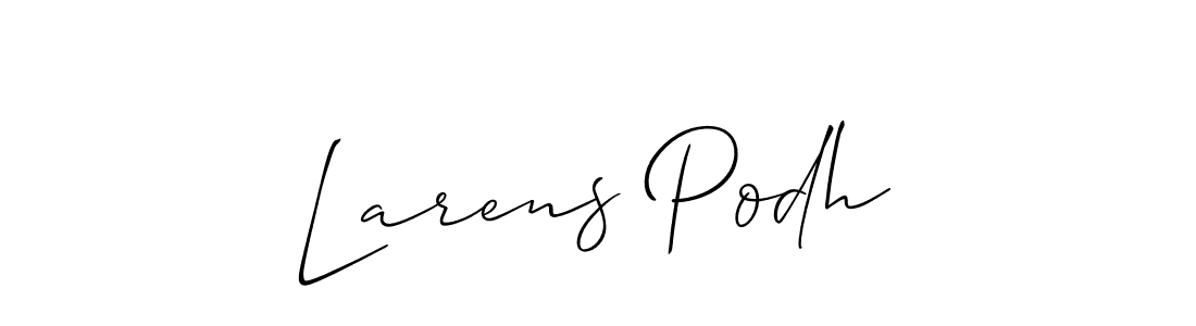 Make a beautiful signature design for name Larens Podh. With this signature (Allison_Script) style, you can create a handwritten signature for free. Larens Podh signature style 2 images and pictures png