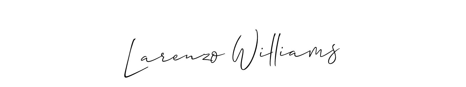 How to Draw Larenzo Williams signature style? Allison_Script is a latest design signature styles for name Larenzo Williams. Larenzo Williams signature style 2 images and pictures png