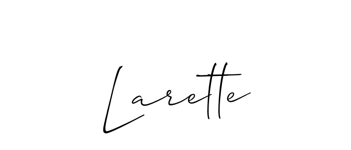 Design your own signature with our free online signature maker. With this signature software, you can create a handwritten (Allison_Script) signature for name Larette. Larette signature style 2 images and pictures png