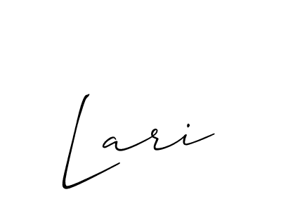 Design your own signature with our free online signature maker. With this signature software, you can create a handwritten (Allison_Script) signature for name Lari. Lari signature style 2 images and pictures png