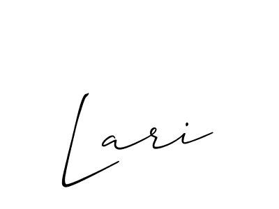 The best way (Allison_Script) to make a short signature is to pick only two or three words in your name. The name Lari include a total of six letters. For converting this name. Lari signature style 2 images and pictures png