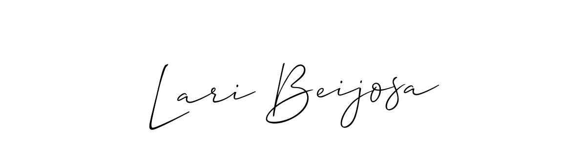 Allison_Script is a professional signature style that is perfect for those who want to add a touch of class to their signature. It is also a great choice for those who want to make their signature more unique. Get Lari Beijosa name to fancy signature for free. Lari Beijosa signature style 2 images and pictures png