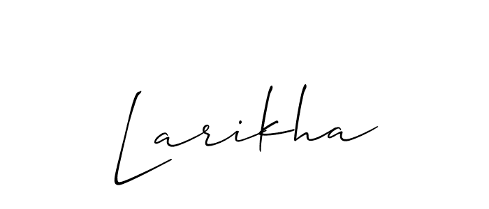 Larikha stylish signature style. Best Handwritten Sign (Allison_Script) for my name. Handwritten Signature Collection Ideas for my name Larikha. Larikha signature style 2 images and pictures png