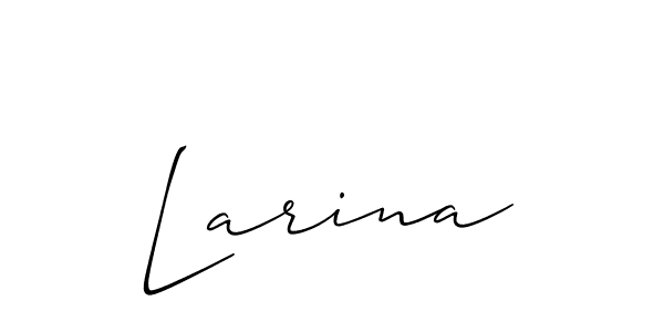 Design your own signature with our free online signature maker. With this signature software, you can create a handwritten (Allison_Script) signature for name Larina. Larina signature style 2 images and pictures png