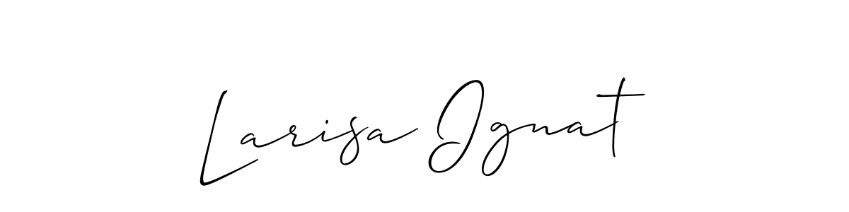 It looks lik you need a new signature style for name Larisa Ignat. Design unique handwritten (Allison_Script) signature with our free signature maker in just a few clicks. Larisa Ignat signature style 2 images and pictures png