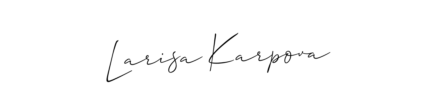Use a signature maker to create a handwritten signature online. With this signature software, you can design (Allison_Script) your own signature for name Larisa Karpova. Larisa Karpova signature style 2 images and pictures png