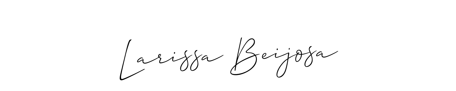 Use a signature maker to create a handwritten signature online. With this signature software, you can design (Allison_Script) your own signature for name Larissa Beijosa. Larissa Beijosa signature style 2 images and pictures png