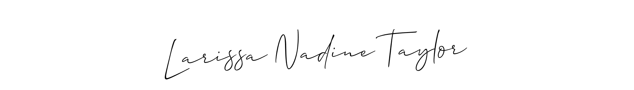 Allison_Script is a professional signature style that is perfect for those who want to add a touch of class to their signature. It is also a great choice for those who want to make their signature more unique. Get Larissa Nadine Taylor name to fancy signature for free. Larissa Nadine Taylor signature style 2 images and pictures png