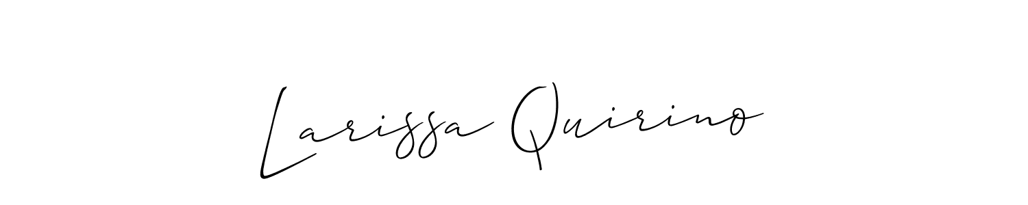 How to make Larissa Quirino signature? Allison_Script is a professional autograph style. Create handwritten signature for Larissa Quirino name. Larissa Quirino signature style 2 images and pictures png