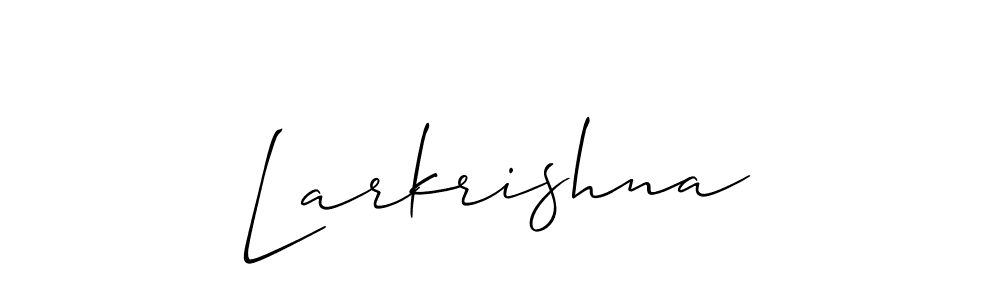 You can use this online signature creator to create a handwritten signature for the name Larkrishna. This is the best online autograph maker. Larkrishna signature style 2 images and pictures png