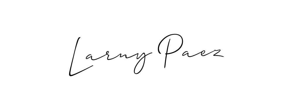 How to Draw Larny Paez signature style? Allison_Script is a latest design signature styles for name Larny Paez. Larny Paez signature style 2 images and pictures png