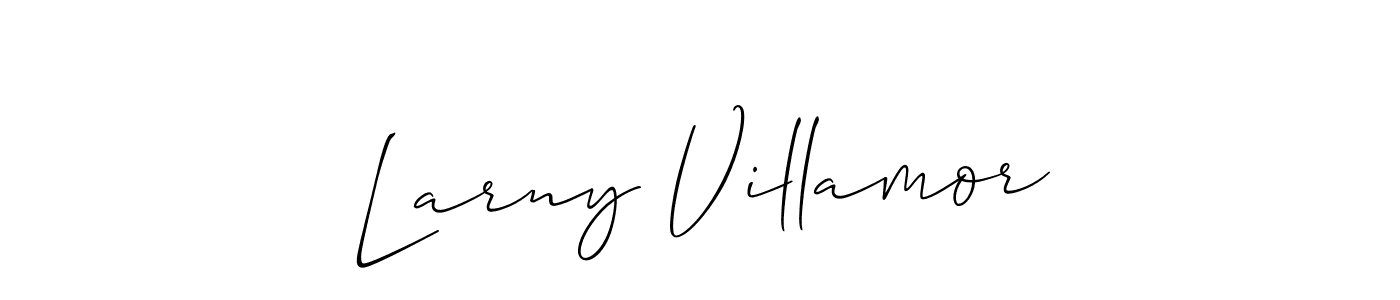 Allison_Script is a professional signature style that is perfect for those who want to add a touch of class to their signature. It is also a great choice for those who want to make their signature more unique. Get Larny Villamor name to fancy signature for free. Larny Villamor signature style 2 images and pictures png