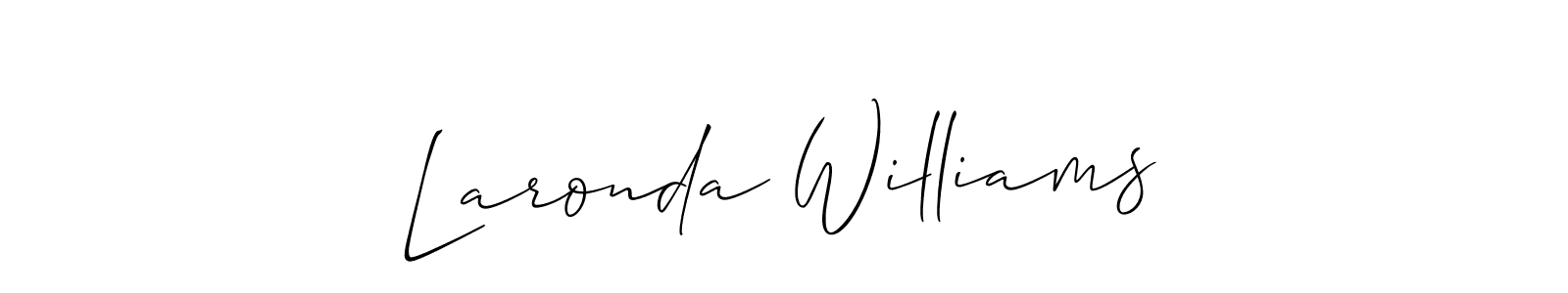 Laronda Williams stylish signature style. Best Handwritten Sign (Allison_Script) for my name. Handwritten Signature Collection Ideas for my name Laronda Williams. Laronda Williams signature style 2 images and pictures png