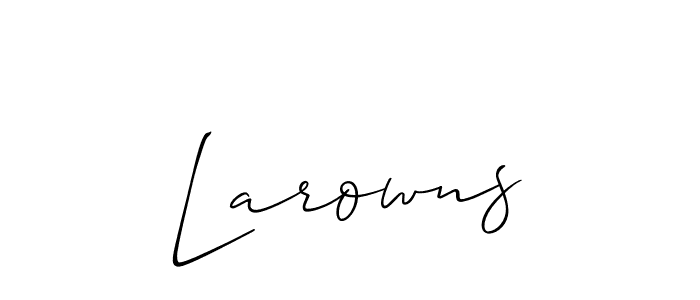 Also You can easily find your signature by using the search form. We will create Larowns name handwritten signature images for you free of cost using Allison_Script sign style. Larowns signature style 2 images and pictures png