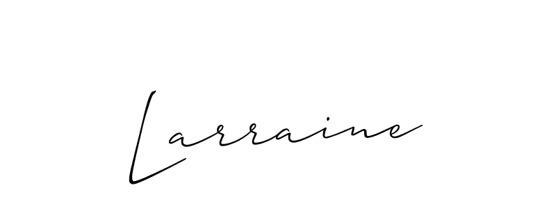 The best way (Allison_Script) to make a short signature is to pick only two or three words in your name. The name Larraine include a total of six letters. For converting this name. Larraine signature style 2 images and pictures png