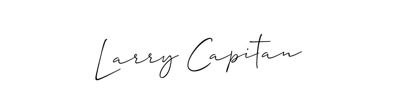 Make a beautiful signature design for name Larry Capitan. With this signature (Allison_Script) style, you can create a handwritten signature for free. Larry Capitan signature style 2 images and pictures png