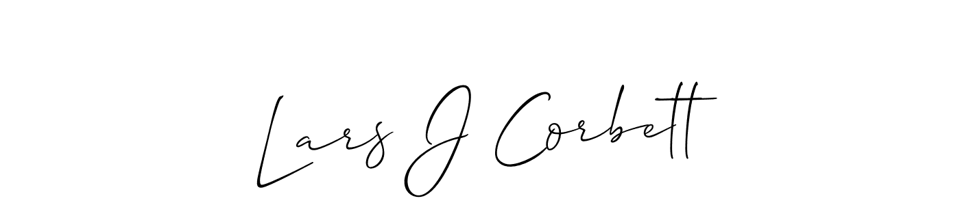 How to make Lars J Corbett name signature. Use Allison_Script style for creating short signs online. This is the latest handwritten sign. Lars J Corbett signature style 2 images and pictures png