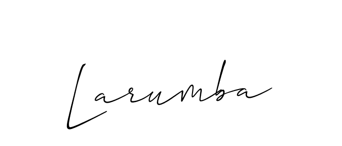 Also You can easily find your signature by using the search form. We will create Larumba name handwritten signature images for you free of cost using Allison_Script sign style. Larumba signature style 2 images and pictures png