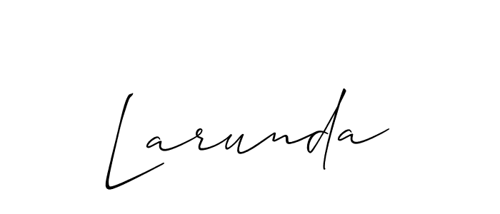 Make a beautiful signature design for name Larunda. With this signature (Allison_Script) style, you can create a handwritten signature for free. Larunda signature style 2 images and pictures png