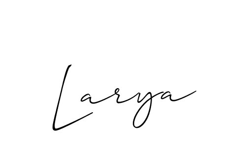 The best way (Allison_Script) to make a short signature is to pick only two or three words in your name. The name Larya include a total of six letters. For converting this name. Larya signature style 2 images and pictures png