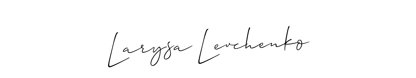 Make a short Larysa Levchenko signature style. Manage your documents anywhere anytime using Allison_Script. Create and add eSignatures, submit forms, share and send files easily. Larysa Levchenko signature style 2 images and pictures png
