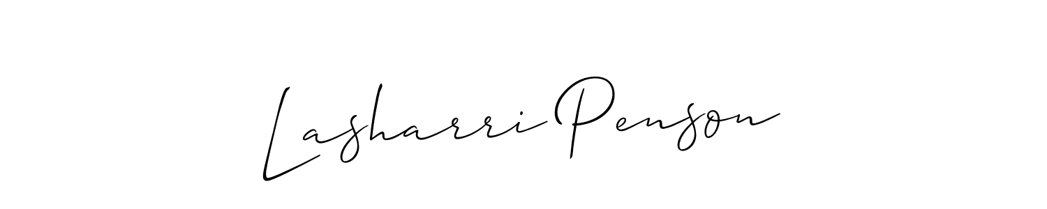 How to make Lasharri Penson signature? Allison_Script is a professional autograph style. Create handwritten signature for Lasharri Penson name. Lasharri Penson signature style 2 images and pictures png