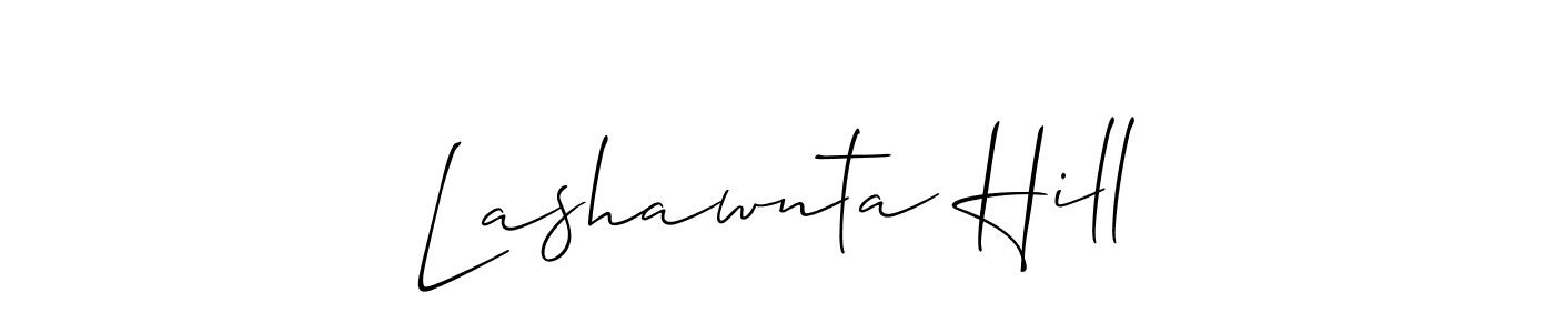 The best way (Allison_Script) to make a short signature is to pick only two or three words in your name. The name Lashawnta Hill include a total of six letters. For converting this name. Lashawnta Hill signature style 2 images and pictures png