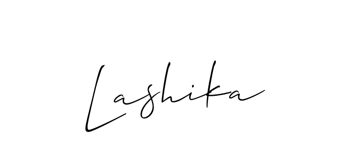 Create a beautiful signature design for name Lashika. With this signature (Allison_Script) fonts, you can make a handwritten signature for free. Lashika signature style 2 images and pictures png