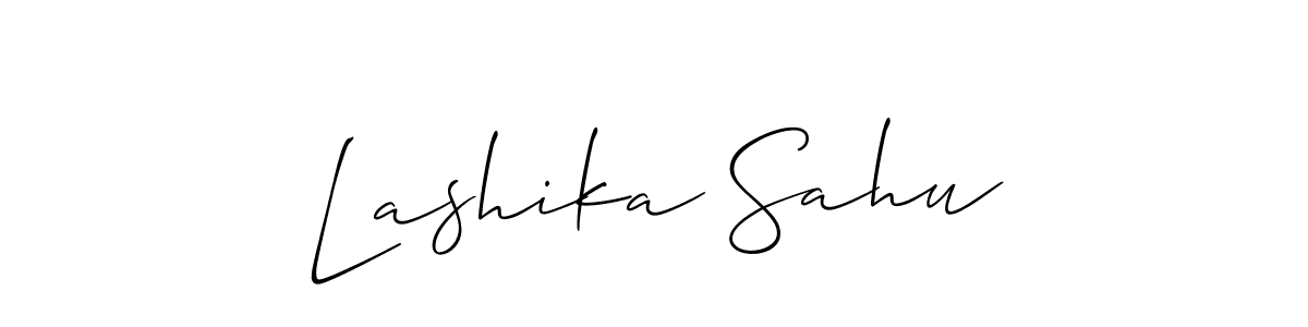 if you are searching for the best signature style for your name Lashika Sahu. so please give up your signature search. here we have designed multiple signature styles  using Allison_Script. Lashika Sahu signature style 2 images and pictures png