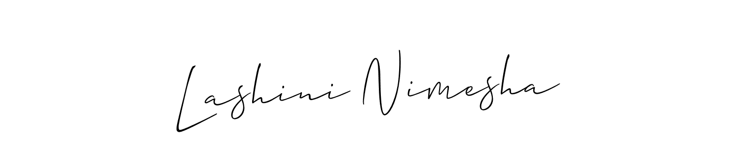 How to make Lashini Nimesha signature? Allison_Script is a professional autograph style. Create handwritten signature for Lashini Nimesha name. Lashini Nimesha signature style 2 images and pictures png