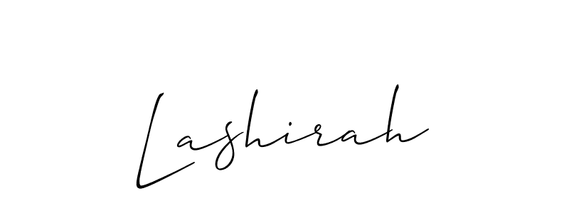 Use a signature maker to create a handwritten signature online. With this signature software, you can design (Allison_Script) your own signature for name Lashirah. Lashirah signature style 2 images and pictures png