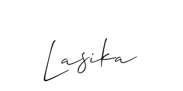 Lasika stylish signature style. Best Handwritten Sign (Allison_Script) for my name. Handwritten Signature Collection Ideas for my name Lasika. Lasika signature style 2 images and pictures png