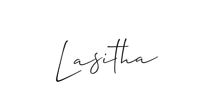 How to make Lasitha name signature. Use Allison_Script style for creating short signs online. This is the latest handwritten sign. Lasitha signature style 2 images and pictures png