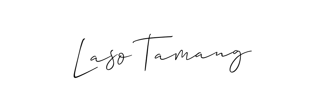 The best way (Allison_Script) to make a short signature is to pick only two or three words in your name. The name Laso Tamang include a total of six letters. For converting this name. Laso Tamang signature style 2 images and pictures png
