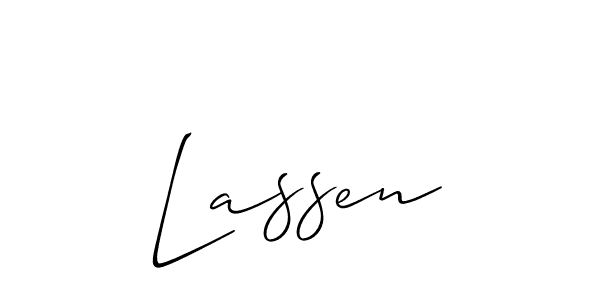 Lassen stylish signature style. Best Handwritten Sign (Allison_Script) for my name. Handwritten Signature Collection Ideas for my name Lassen. Lassen signature style 2 images and pictures png