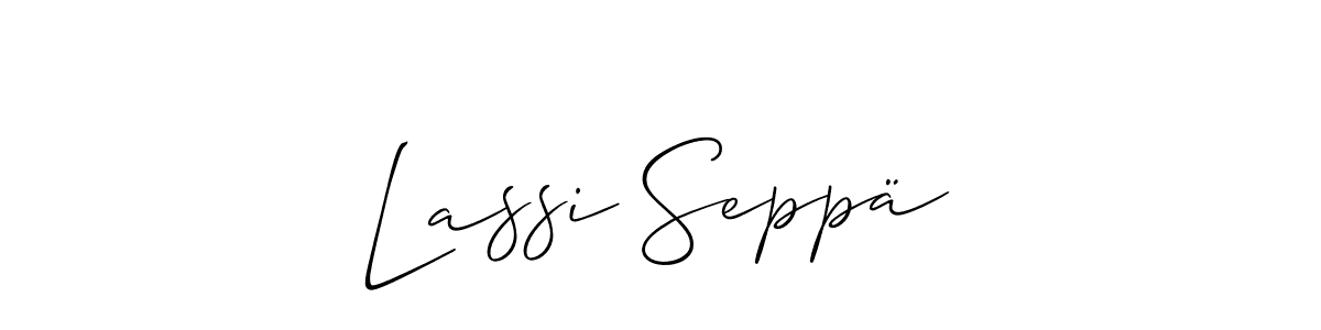 Also You can easily find your signature by using the search form. We will create Lassi Seppä name handwritten signature images for you free of cost using Allison_Script sign style. Lassi Seppä signature style 2 images and pictures png