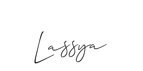 Design your own signature with our free online signature maker. With this signature software, you can create a handwritten (Allison_Script) signature for name Lassya. Lassya signature style 2 images and pictures png