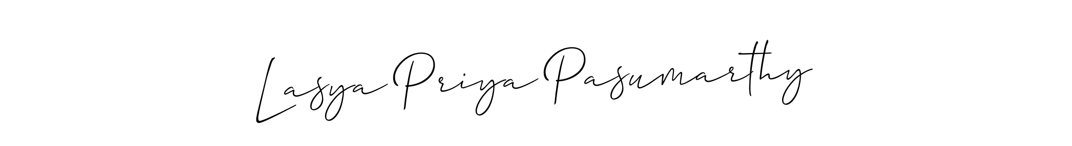 Also You can easily find your signature by using the search form. We will create Lasya Priya Pasumarthy name handwritten signature images for you free of cost using Allison_Script sign style. Lasya Priya Pasumarthy signature style 2 images and pictures png